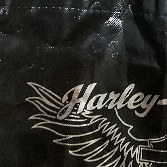 Harley-Davidson Black Winged Logo Bag reusable tote - Picture 4 of 6